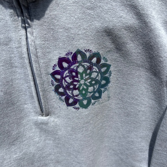 Youth Large Tunic Sweatshirt with holographic floral design - like NEW! - Picture 9 of 10